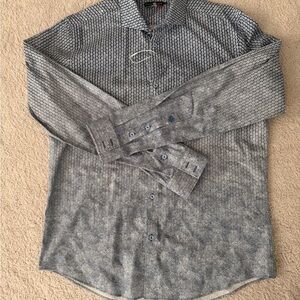 Stone Rose Men's Blue Patterned Long-Sleeve Dress Shirt. Brand new, never worn!